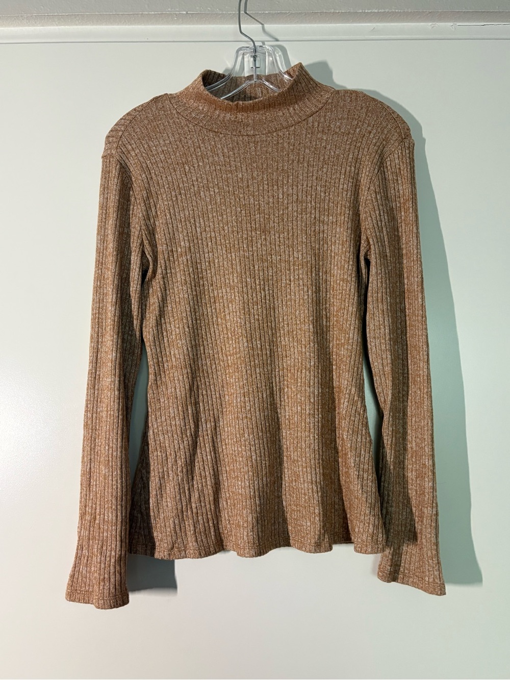 NWOT 41 Hawthorne Yellow Ribbed Mock Neck Sweater w/ button detail sleeve